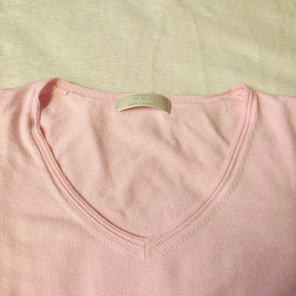 Pink M&S 3/4 sleeve v-neck sweater - Picture 2 of 4